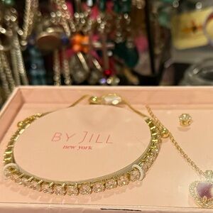 Gold Bracelet and Necklace Set by Jill New York